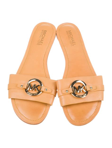 michael kors leather slides.